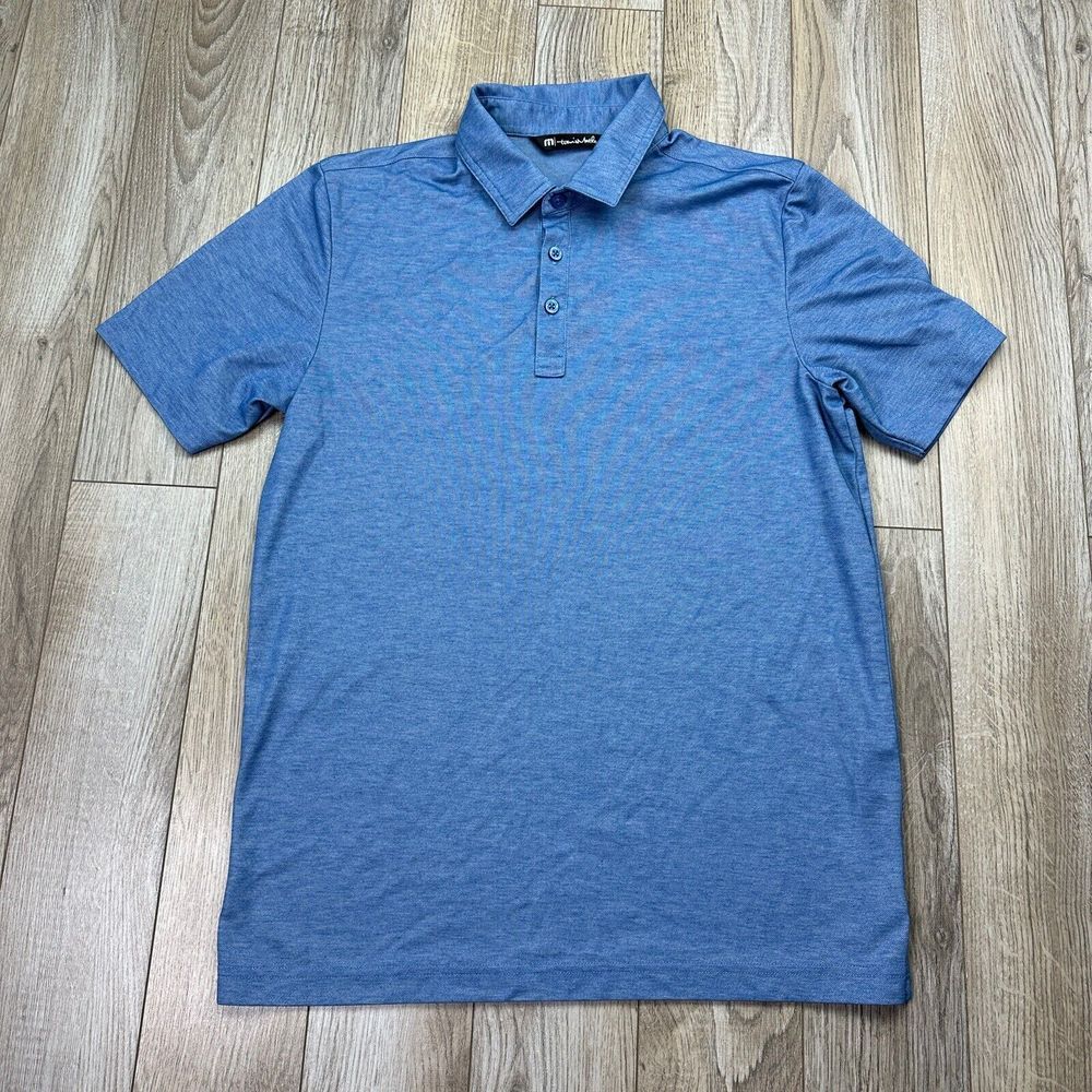 travis mathew polo Men's Medium Blue Short Sleeve TMR‎ Logo